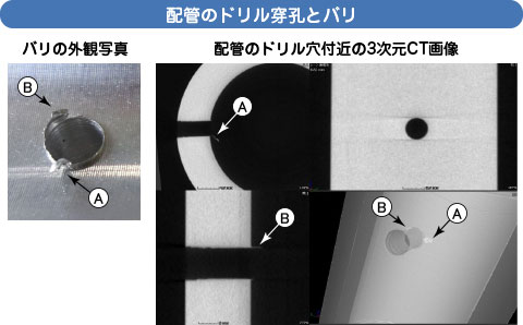 ドリル穿孔とバリ